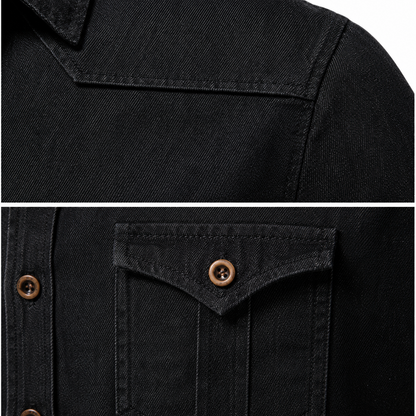 AdaptiveFit Cotton Denim Shirt: Tailored For Men