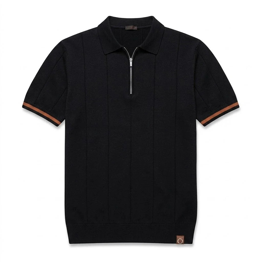 EROS | Tipped Cuff Zip Polo Shirt