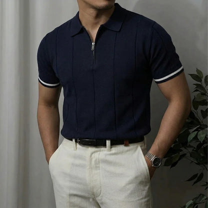 EROS | Tipped Cuff Zip Polo Shirt