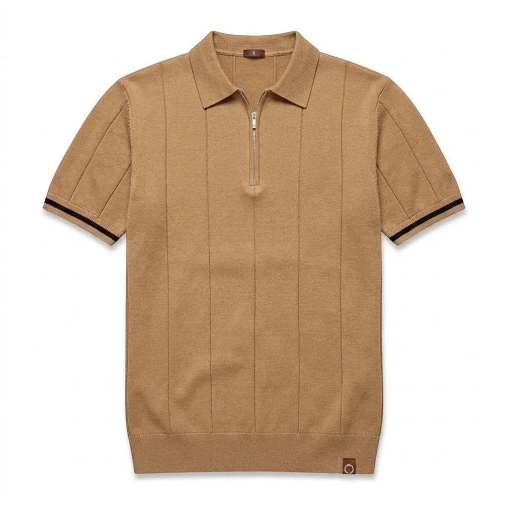 EROS | Tipped Cuff Zip Polo Shirt